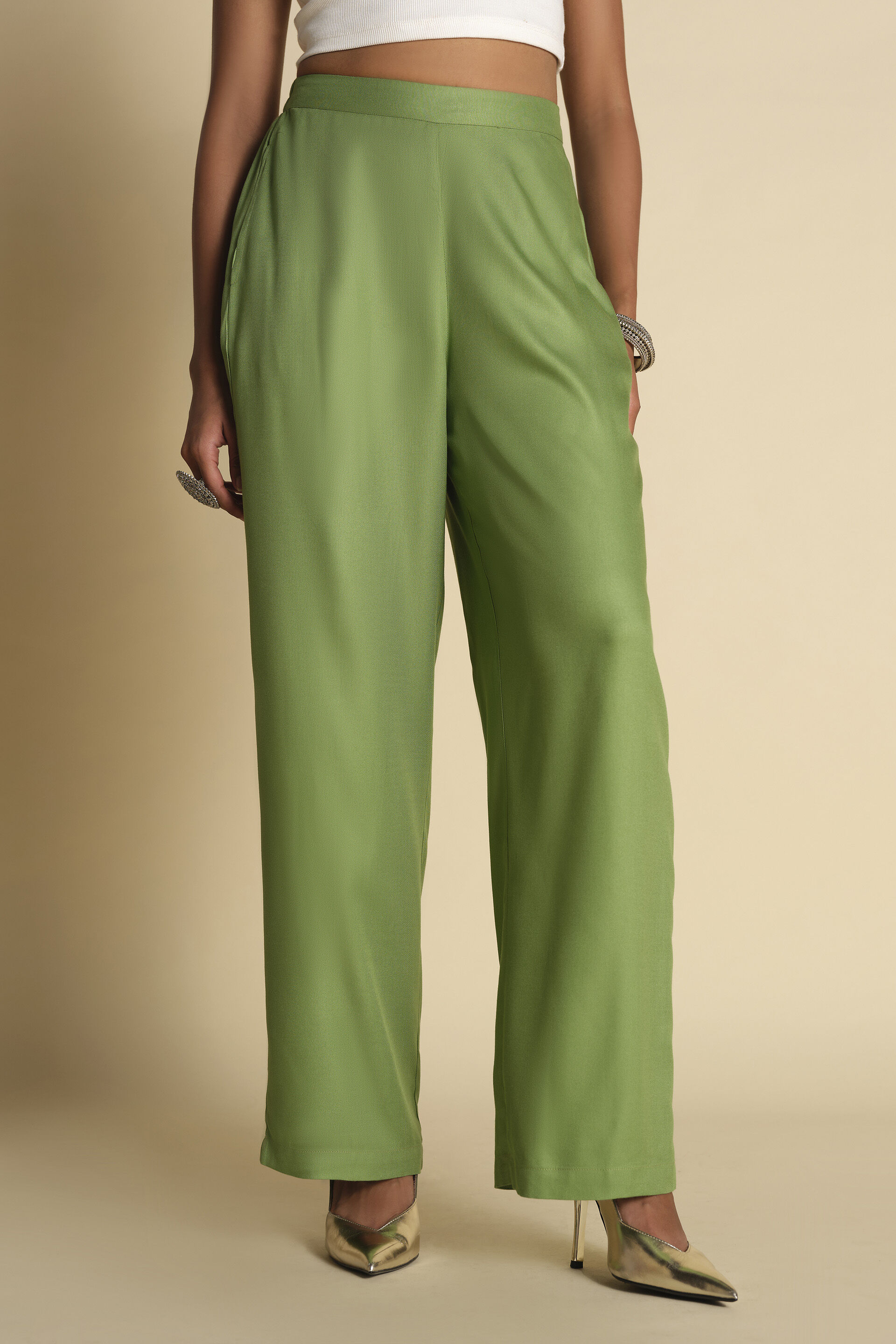 Straight Fit Sage Green Pants